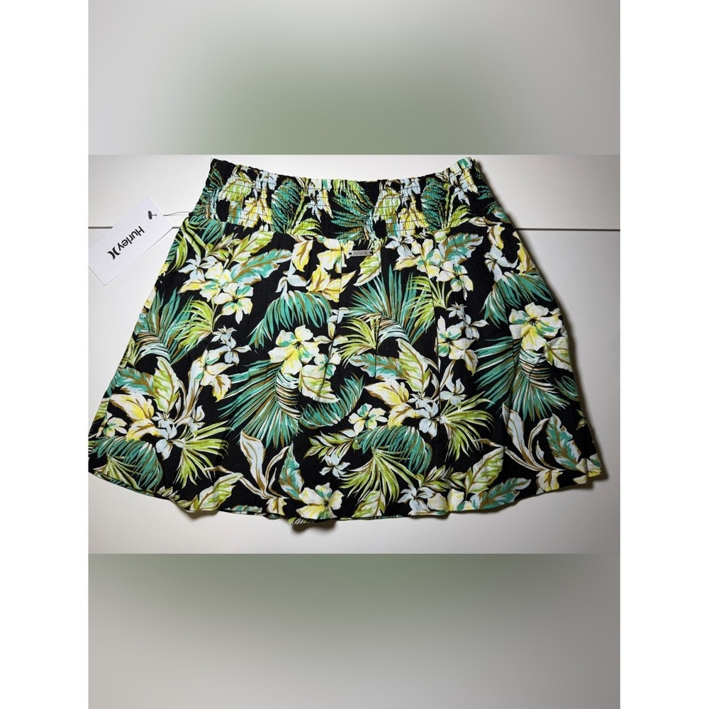 NWT Hurley Tropical Floral Skater Mini Skirt Hawaiian Coastal Small - Picture 10 of 10